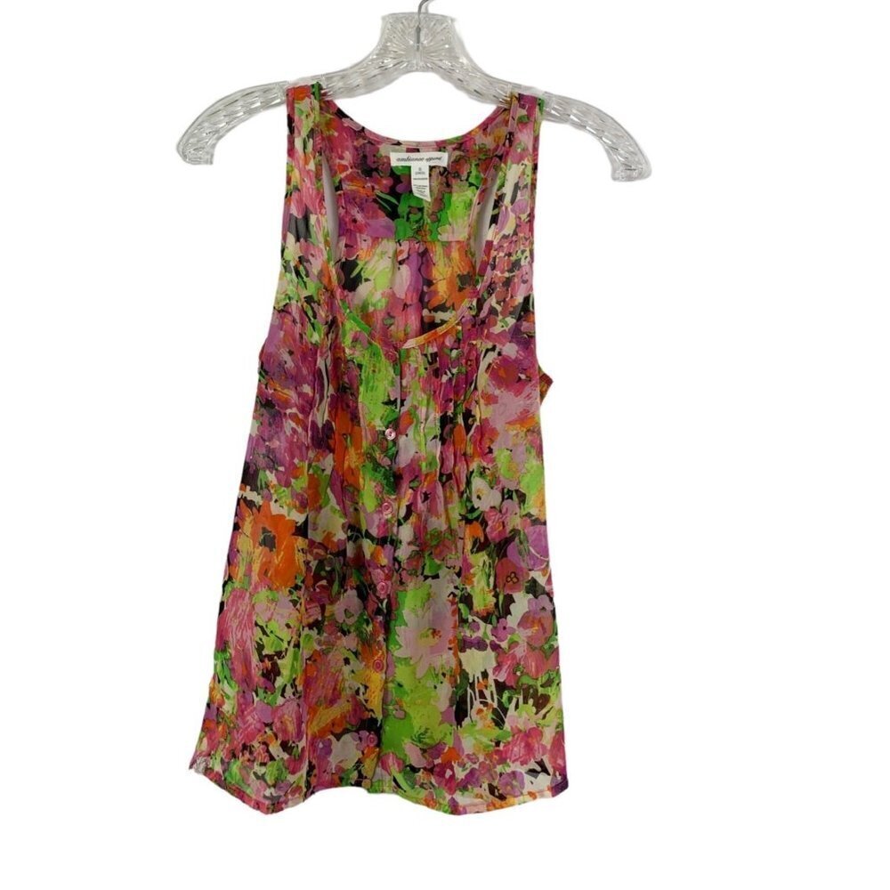 Ambiance Apparel Women's Shear Floral Tank Top